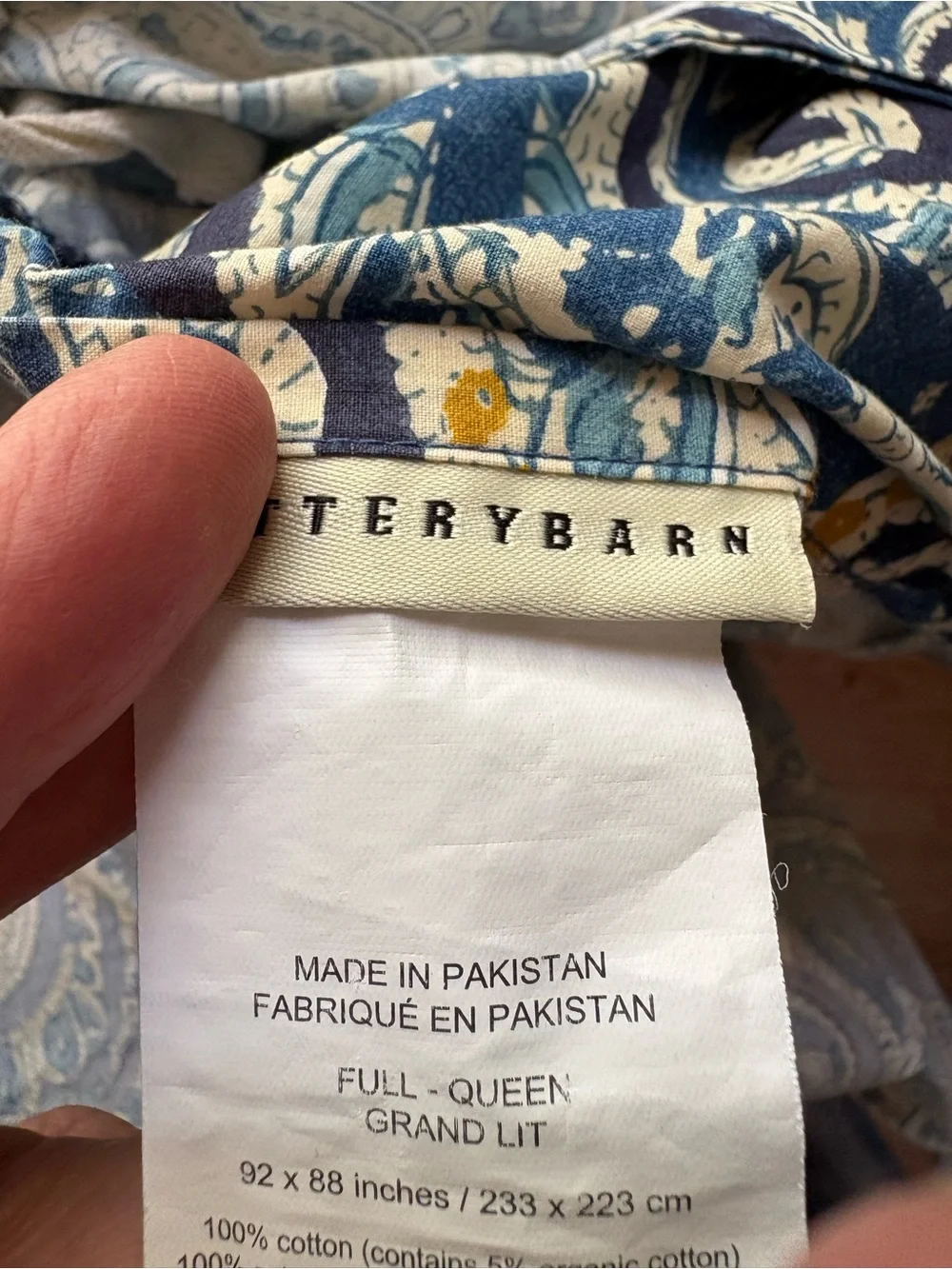 Pottery Barn Paisley Duvet Set with Vintage Hand-Embroidered Shams